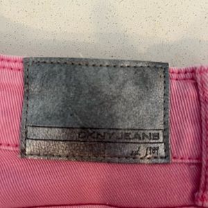 Pink denim jeans